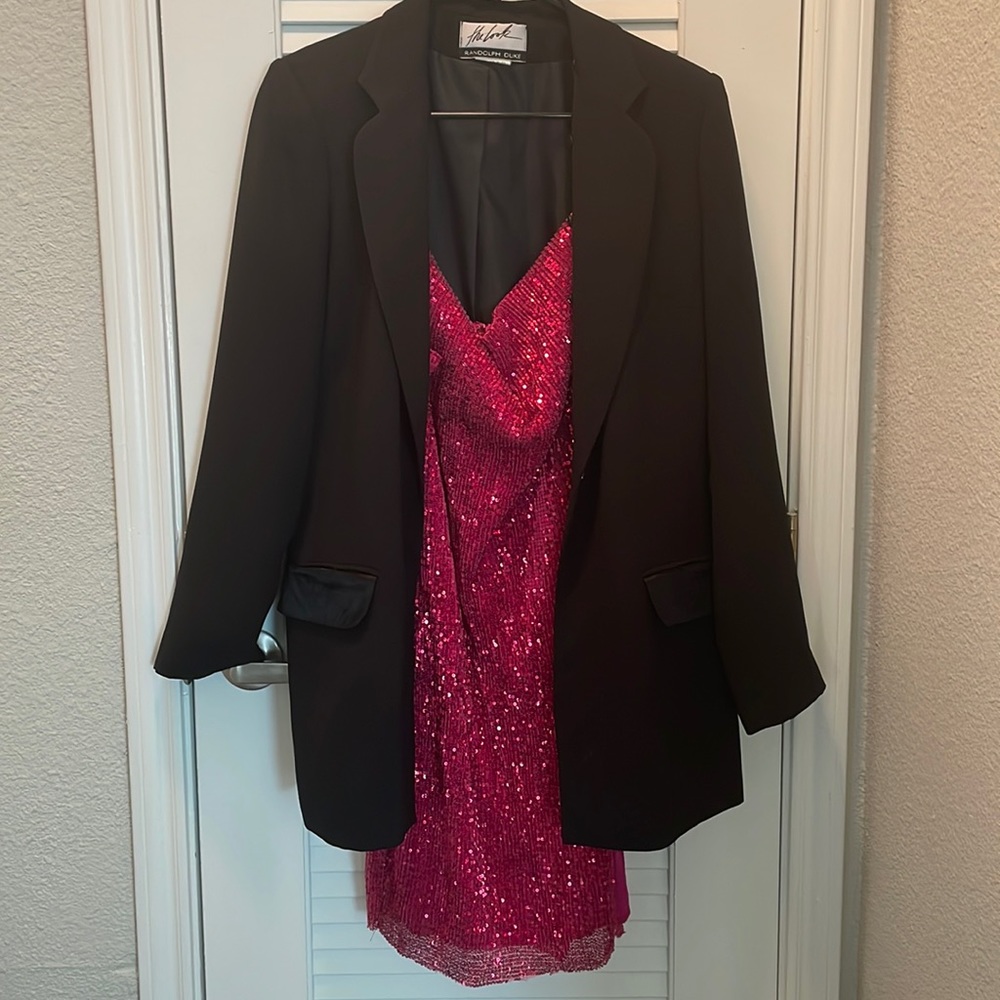Fushia pink SEQUIN  mini dress